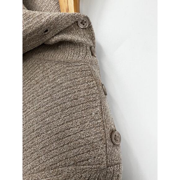 Theory Leendelly Volt Asymmetrical Sweater Wome's Ribbed Turtleneck Top Tan‎ M - Picture 5 of 6